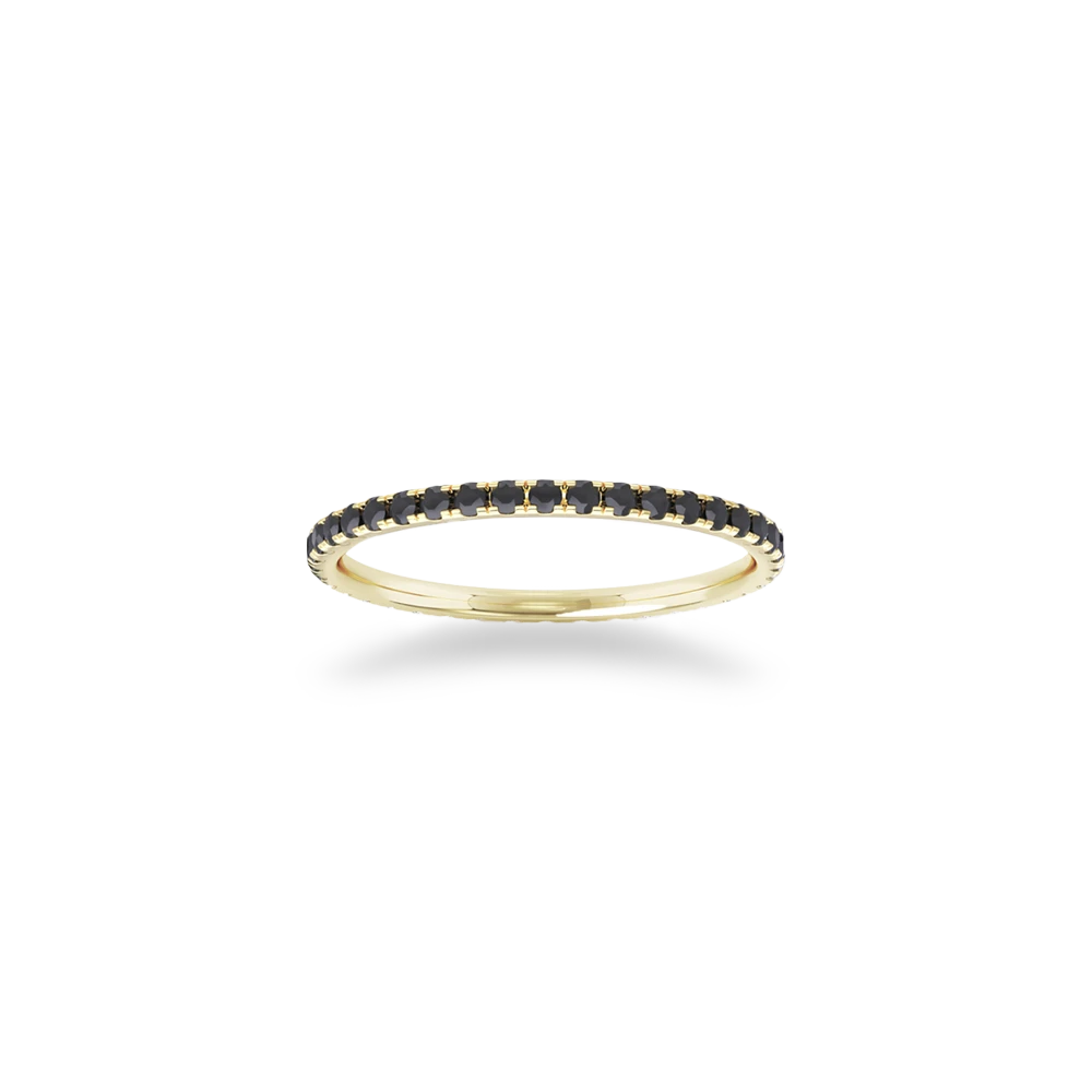 'P.Son' Ring with Black Diamonds