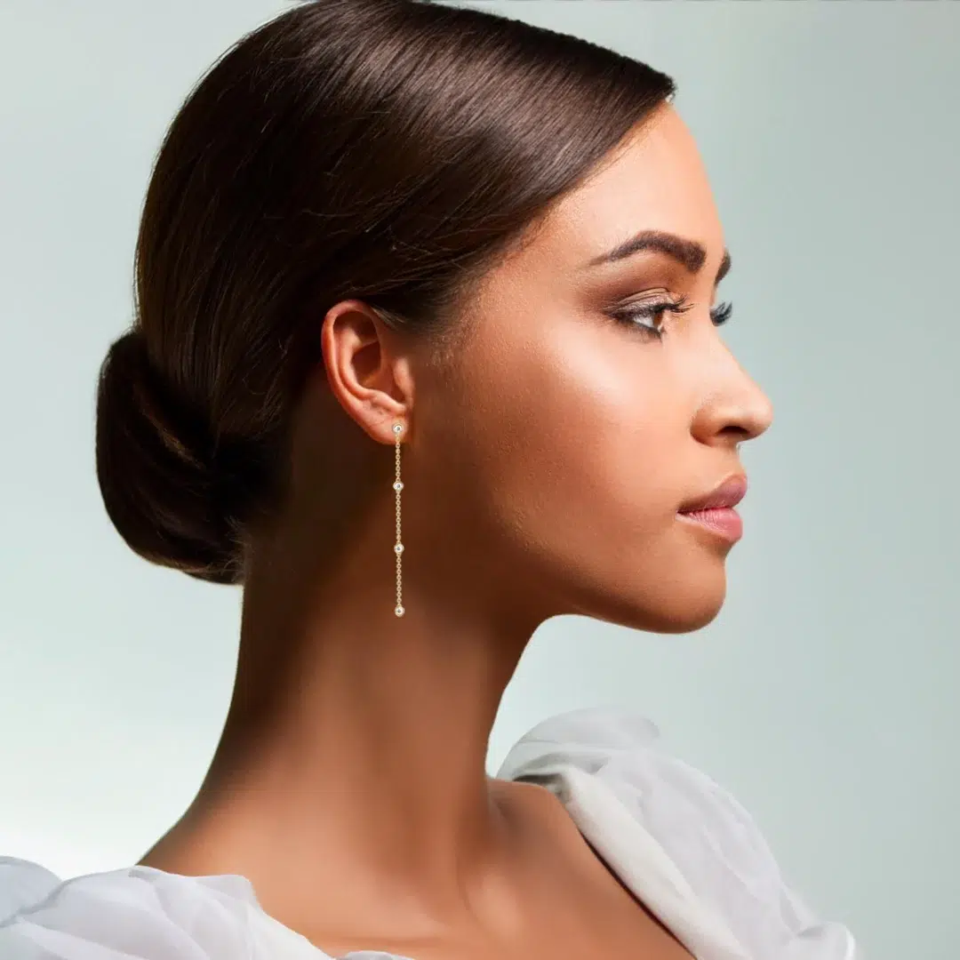 Alternative view of 'Bezel' Drop Earrings, Large