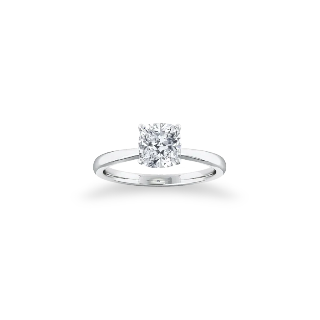 'Signature' Solitaire Cushion Cut Ring