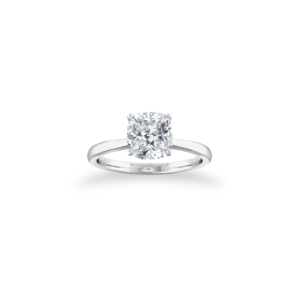 'Signature' Solitaire Cushion Cut Ring