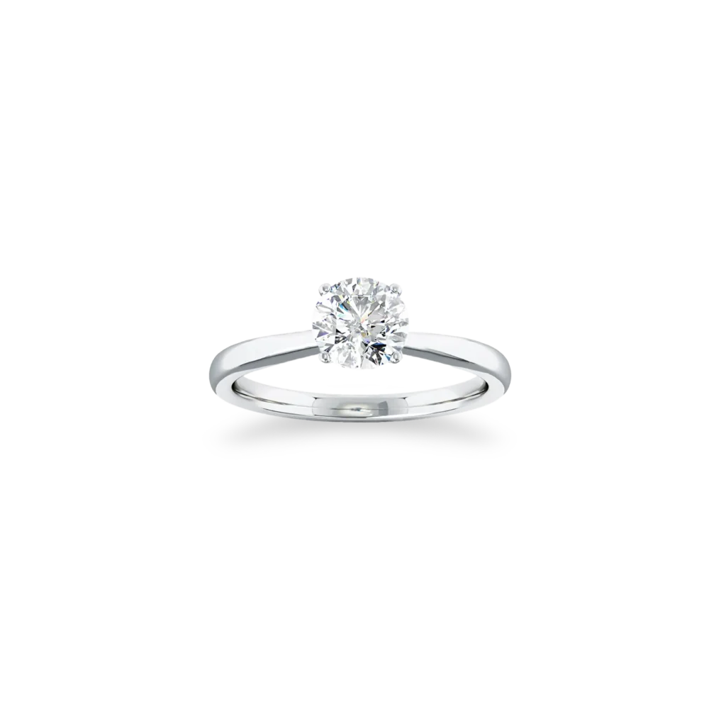 'Signature' Solitaire Ring, Four-Claw with Tapered Band