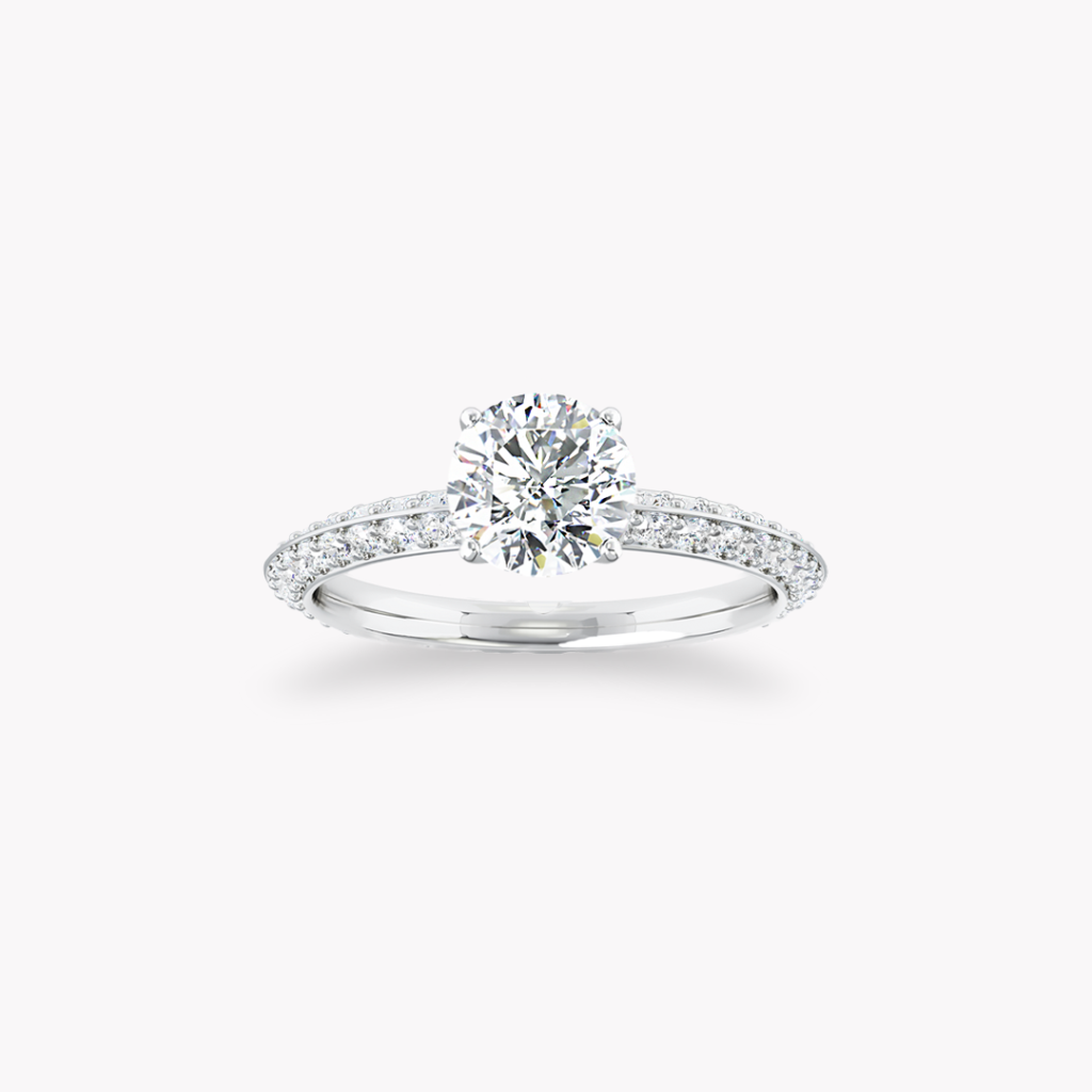 ‘Modern Icon’ Solitärring med sido-diamanter