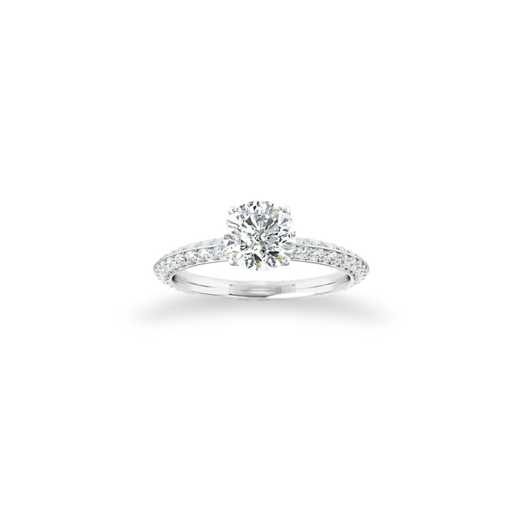 'Modern Icon' Solitaire Ring With Side Diamonds