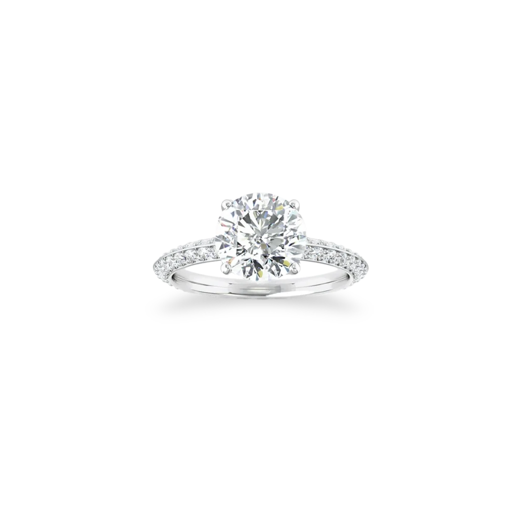 'Modern Icon' Solitaire Ring With Side Diamonds