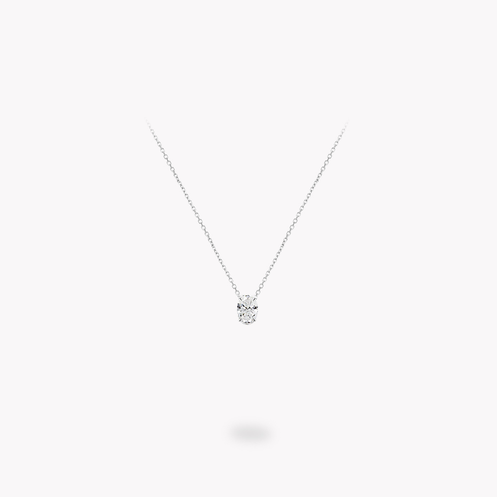 'Petit' Oval Cut Diamond Necklace