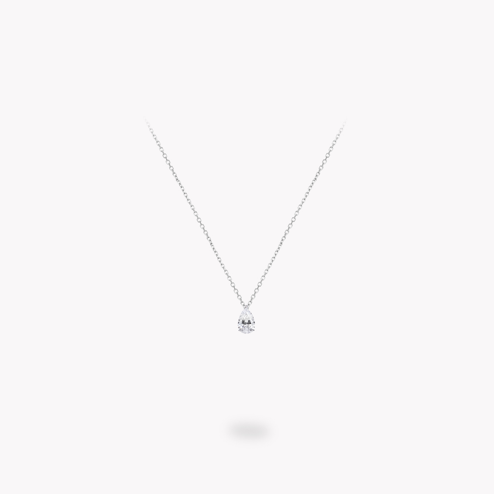 'Petit' Pear Shaped Diamond Necklace