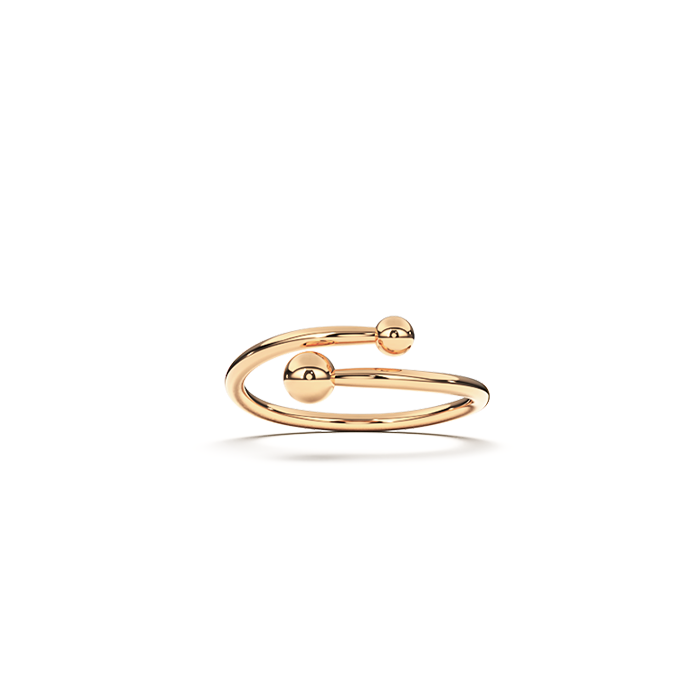 'Twin Bead' Ring, Roséguld