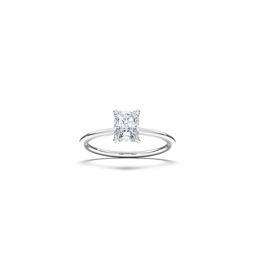 'Elegance' Solitaire Ring with Radiant Cut Diamond