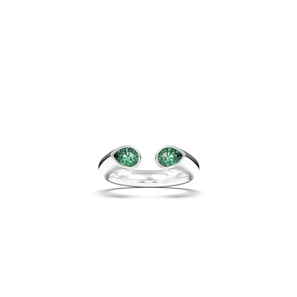 ring with emeralds, smaragdring, toi et moi ring, pinky ring, lillfingerring